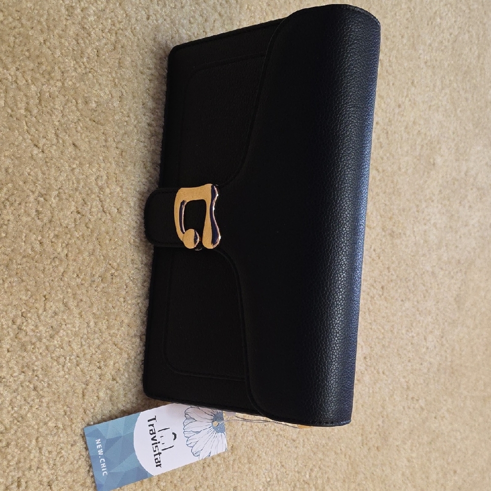 TravisMathew Black Wallet with Gold Accent